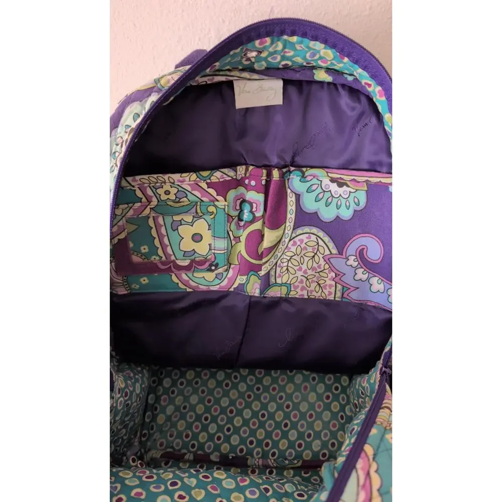 Vera Bradley Campus Backpack Heather Purple Paisley quilted Bookbag school